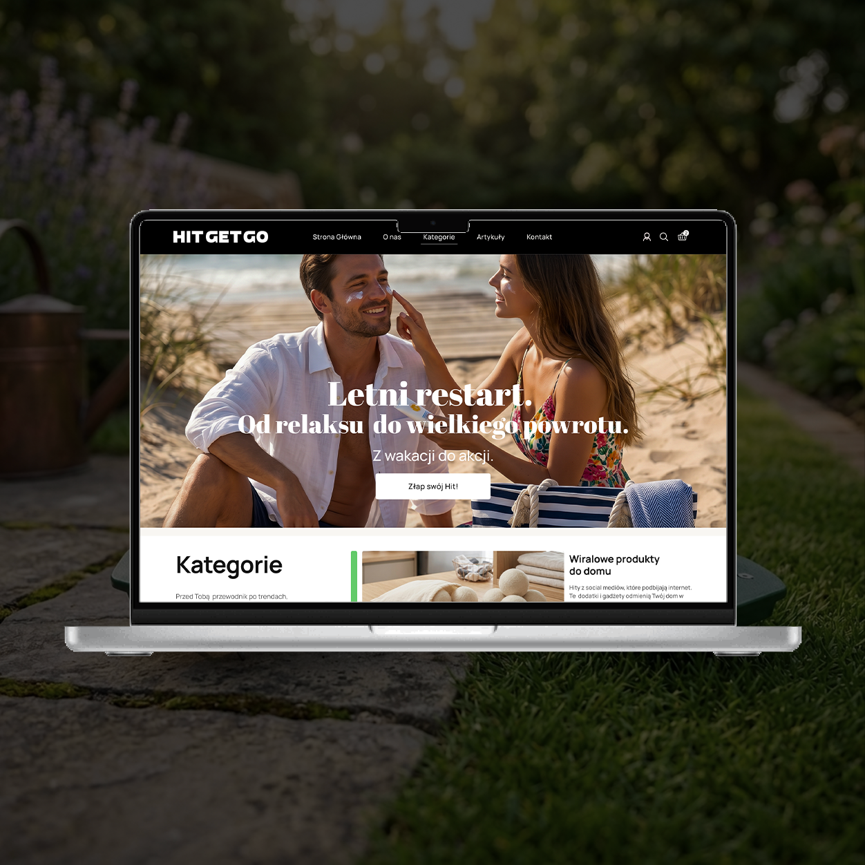 HitGetGo shoppable magazine — editorial cover spread of AI-styled products